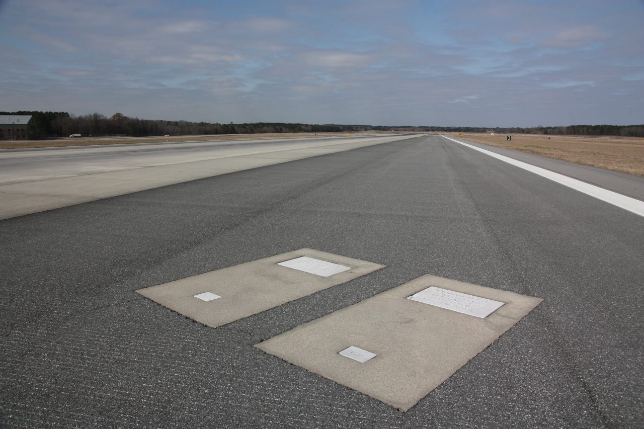 The graves of Catherine and Richard Dotson at the Savannah Airport